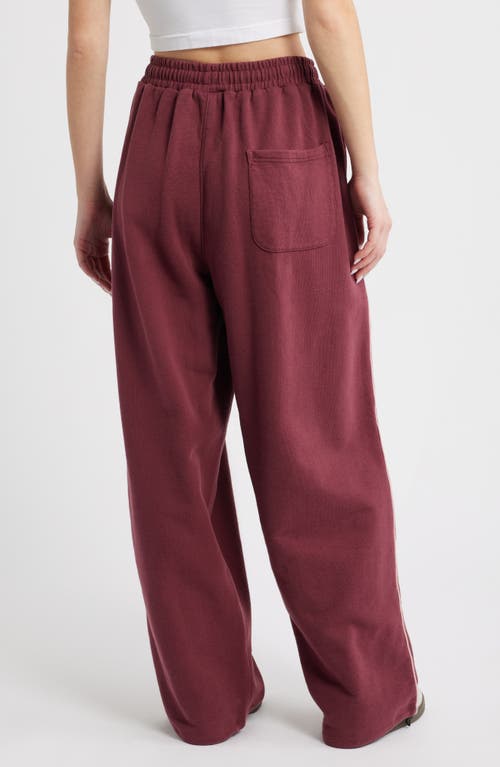 Iets Frans Harri Cotton Fleece Wide Leg Sweatpants In Brown