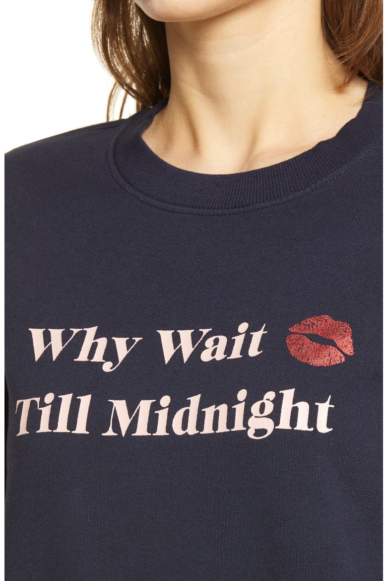 Why Wait Graphic Sweatshirt, Alternate, color, NAVY NIGHT