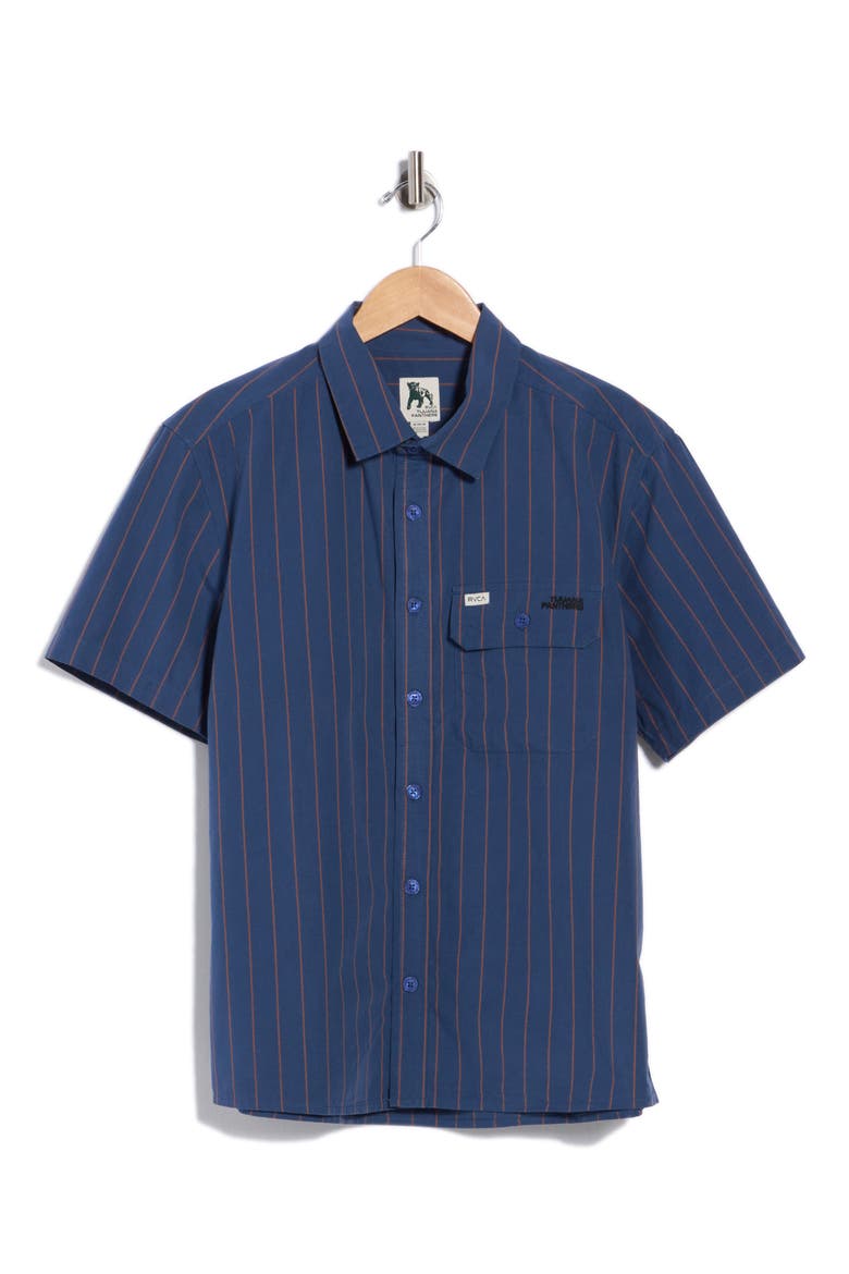 Dayshift Stripe Button-Up Shirt, Main, color, MOODY BLUE