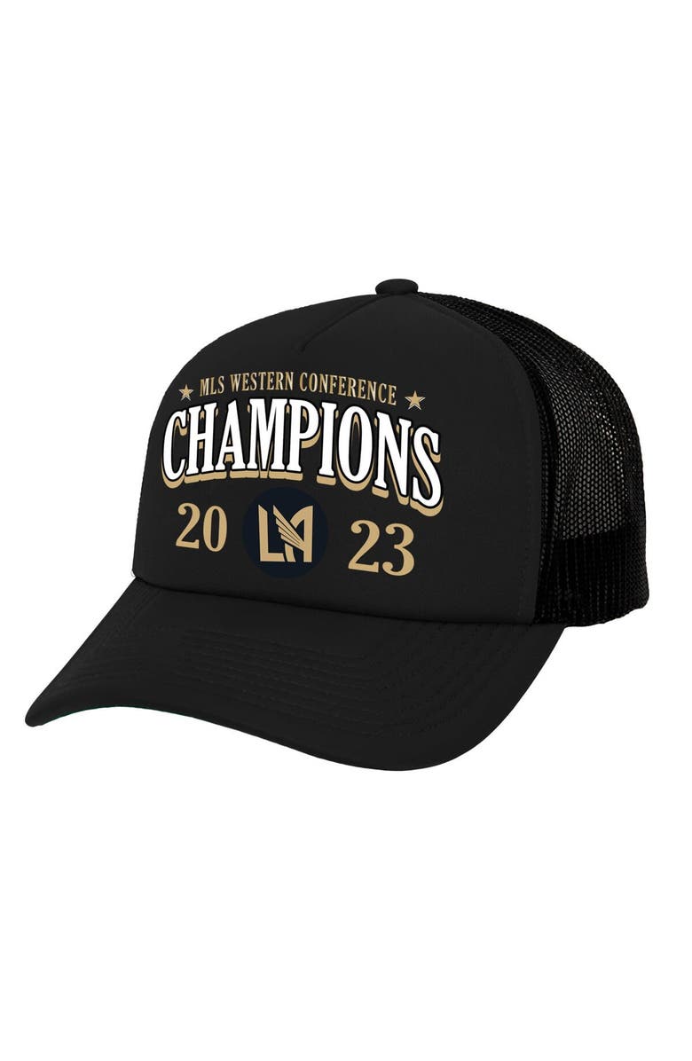 Mitchell & Ness Men's Mitchell & Ness  Black LAFC 2023 MLS Western Conference Champions Locker Room Trucker Snapback Hat, Main, color, 
