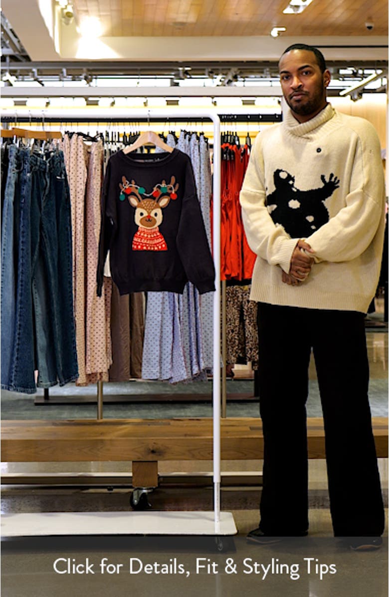 Kids' Oh Deer Cotton Crewneck Sweater, sales video thumbnail