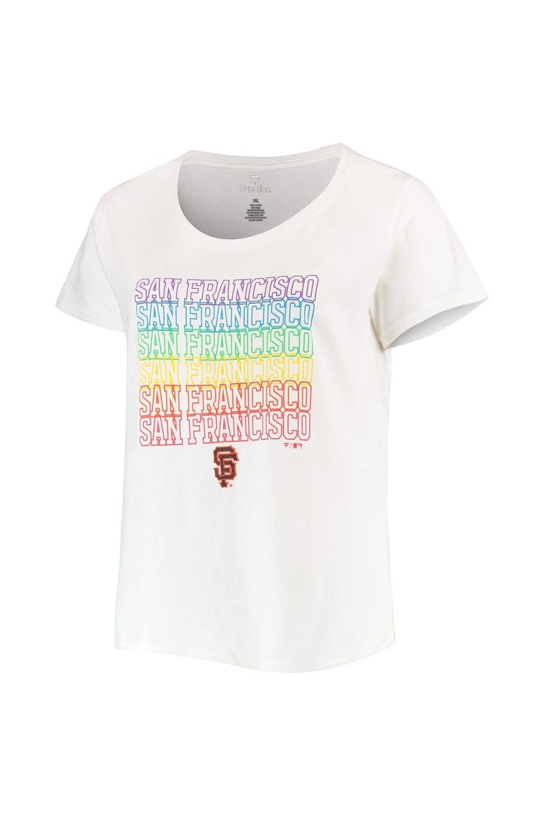 Women's White San Francisco Giants Plus Size Pride Scoop Neck T-Shirt, Alternate, color, White