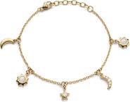 Monica Rich Kosann Sun, Moon & Stars 18k Gold Diamond & Moonstone Bracelet