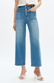 Bayeas Orson Exposed-Button Fly Wide Leg Jeans