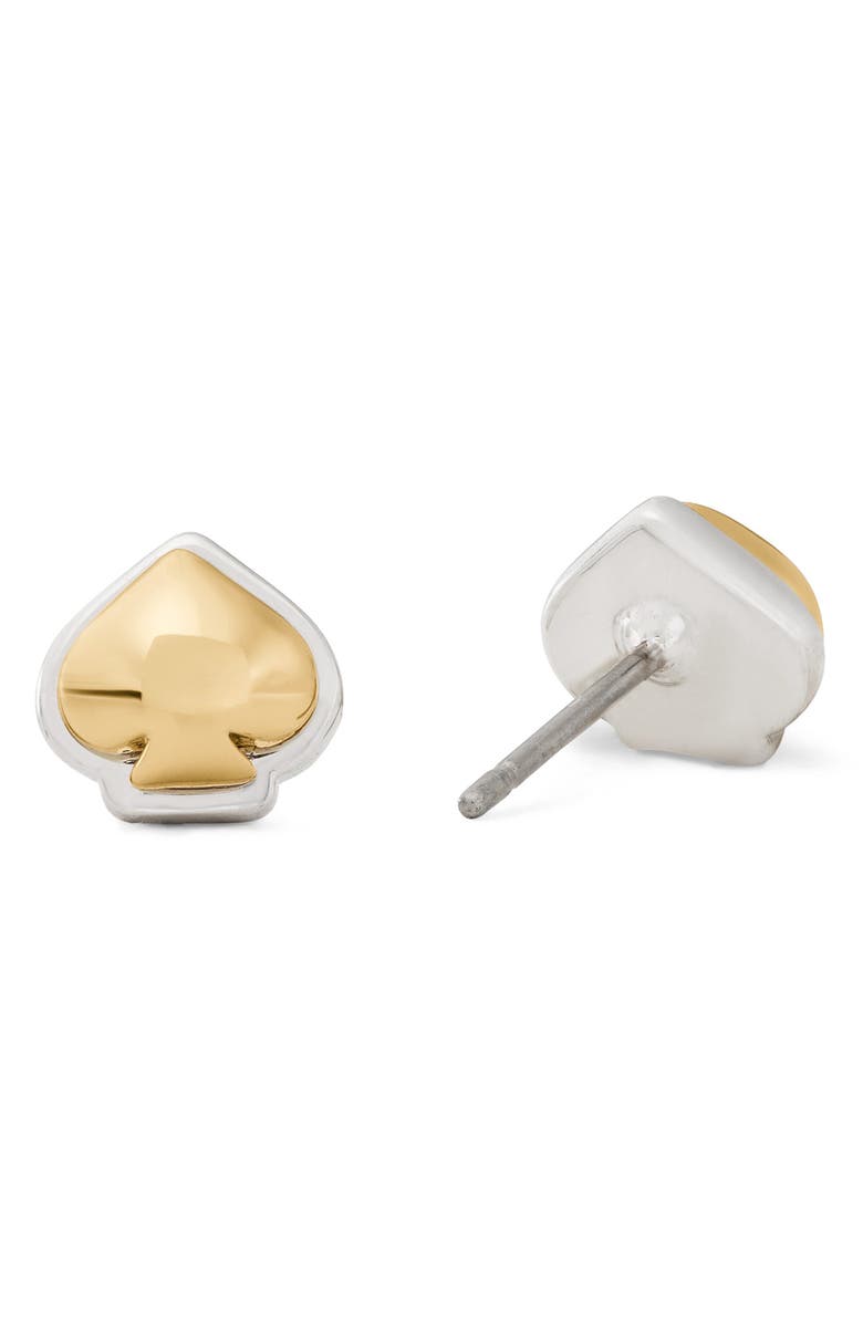 Kate Spade New York mini spade stud earrings, Alternate, color, Gold/ Silver