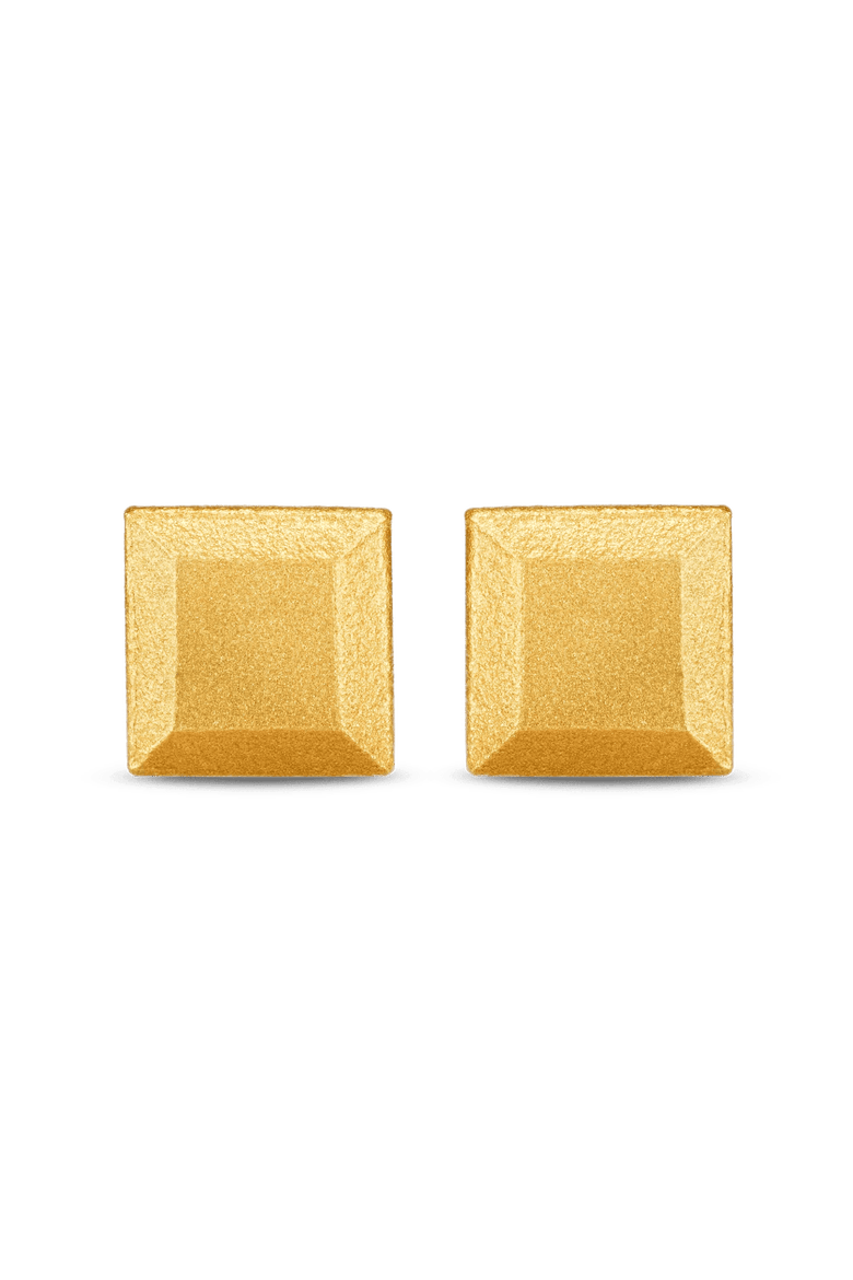 Square Bullion Stud Earrings, Main, color, Gold 9k