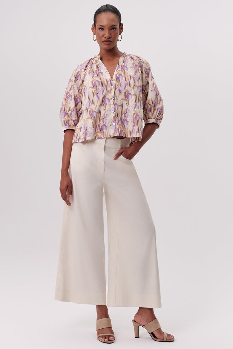 Mandy V Neck Short Sleeve Shirt, Alternate, color, Multi Color
