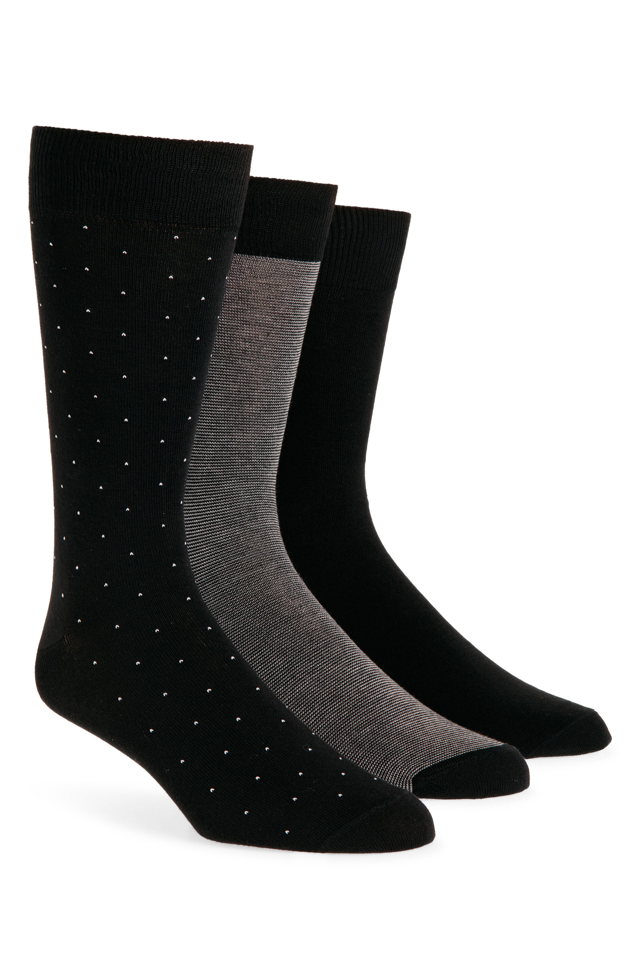 Lorenzo Uomo Assorted 3-Pack Cotton Blend Dress Socks