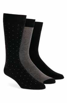 Assorted 3-Pack Cotton Blend Dress Socks