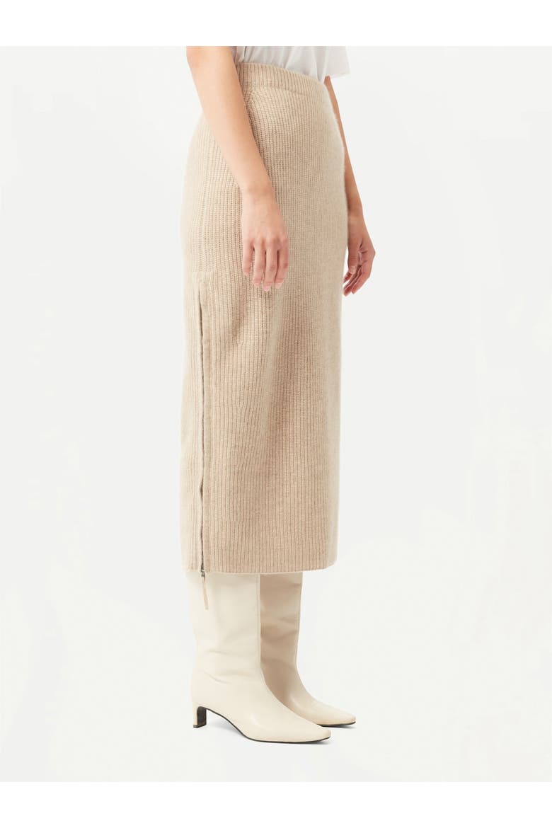 Cashmere Skirt with Zip, Alternate, color, warm grey