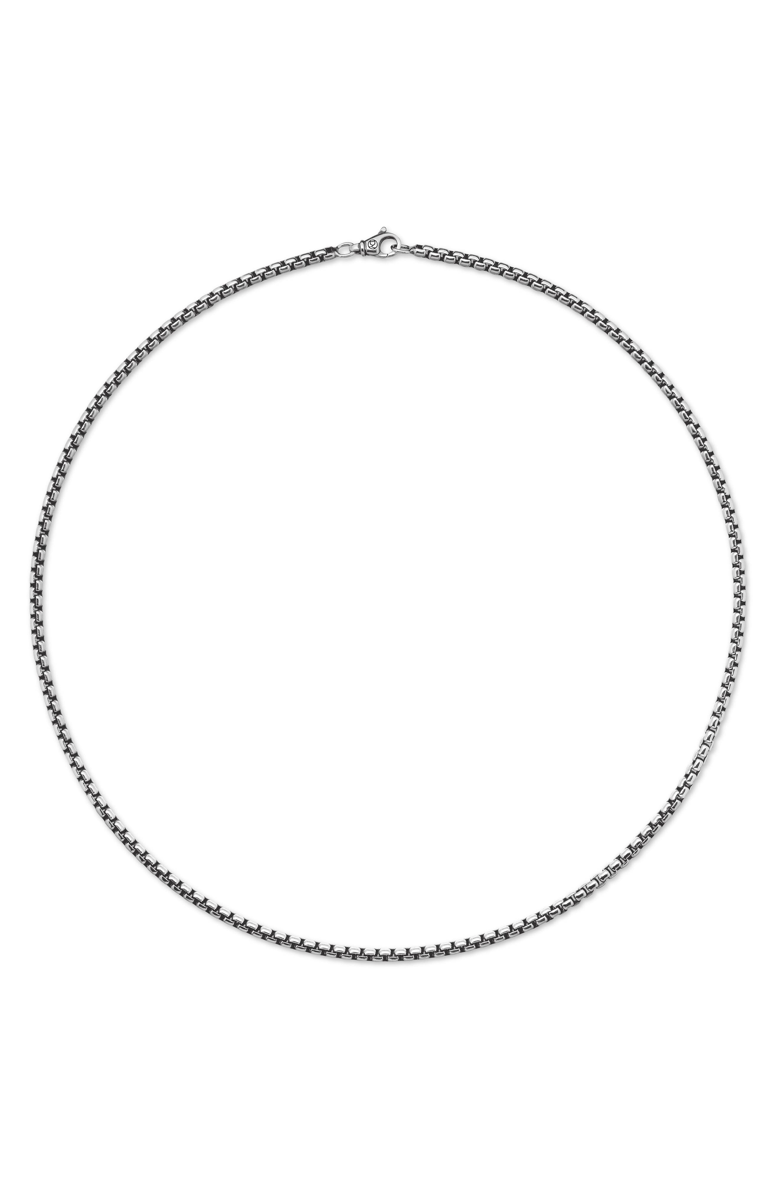 David Yurman Men's Box Chain Necklace in Silver, 3.6mm (Men) | Nordstrom