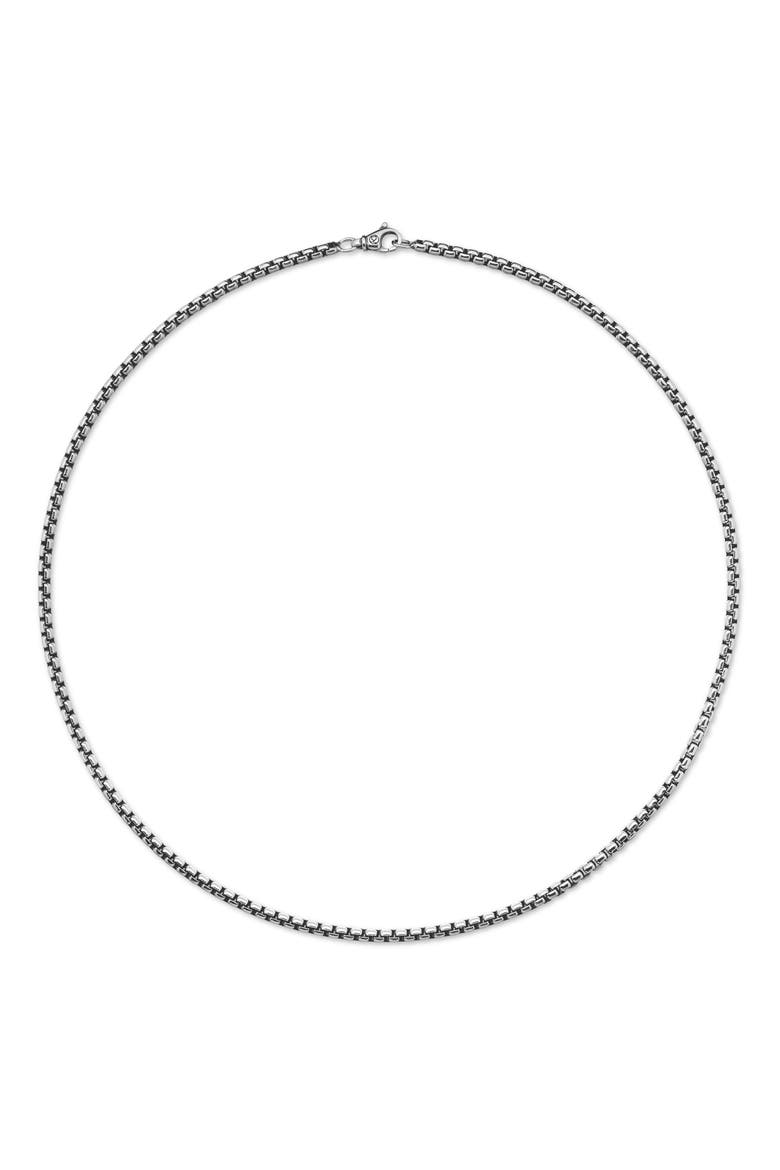 Men's Box Chain Necklace in Silver, 3.6mm, Alternate, color, SILVER