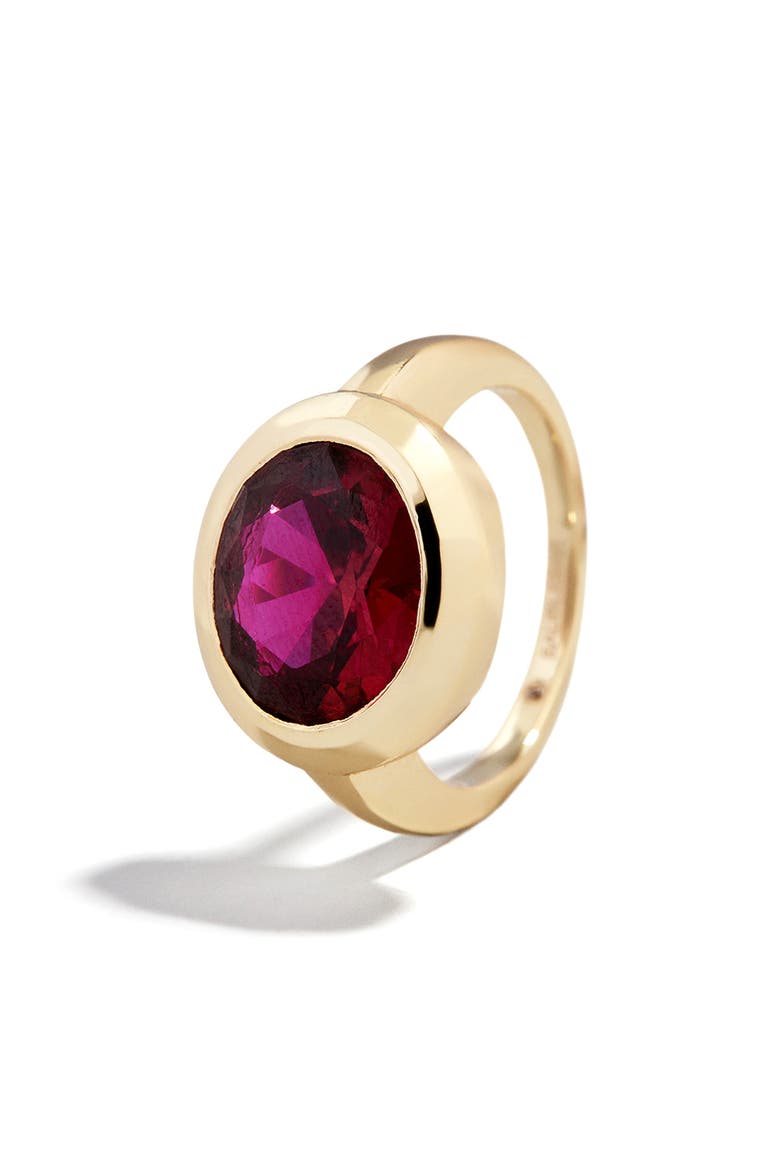 Birthstone Oval Cubic Zirconia Ring, Alternate, color, RUBY