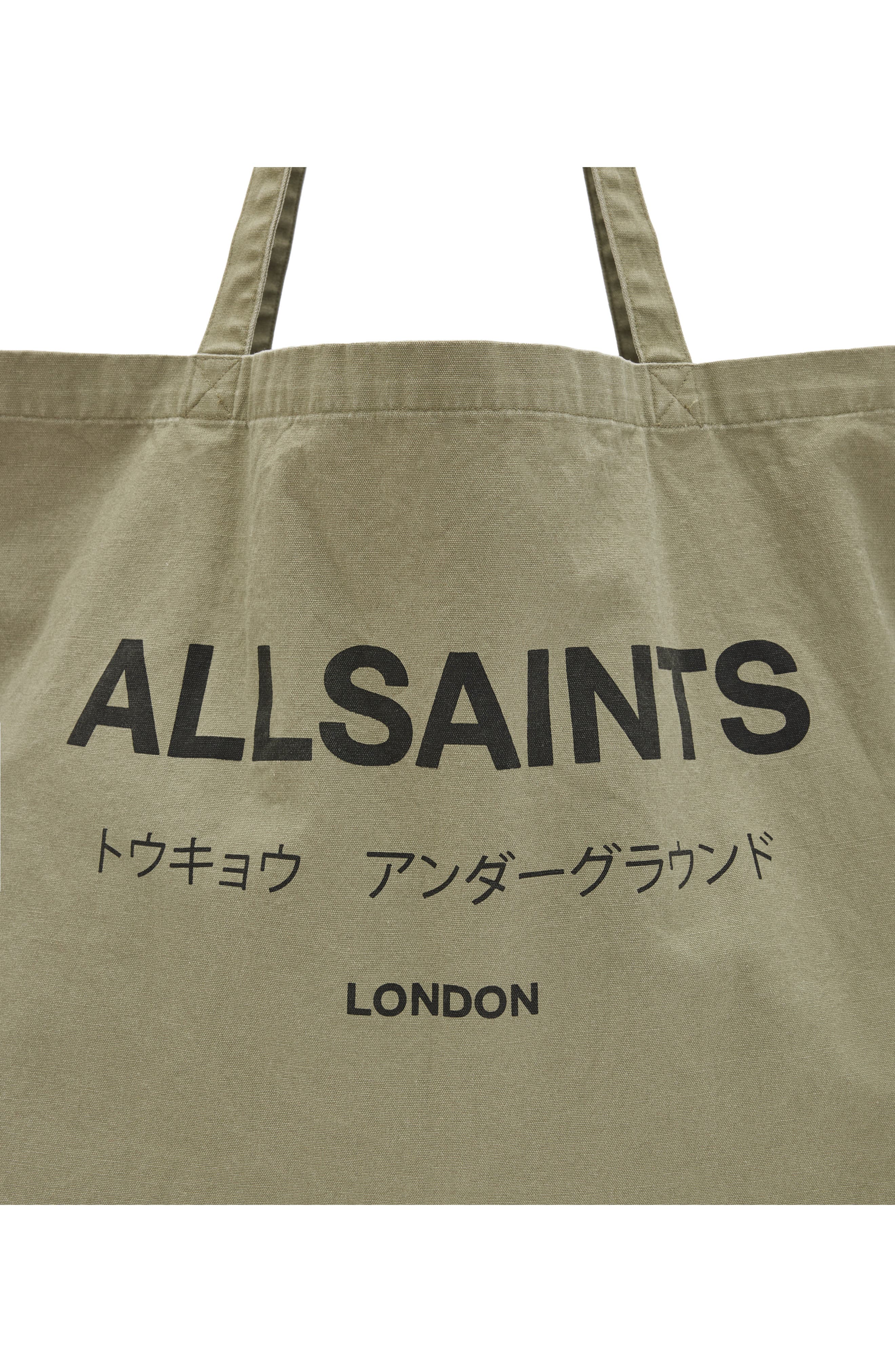 AllSaints Underground Tote, Alternate, color, Nori Green/ Black