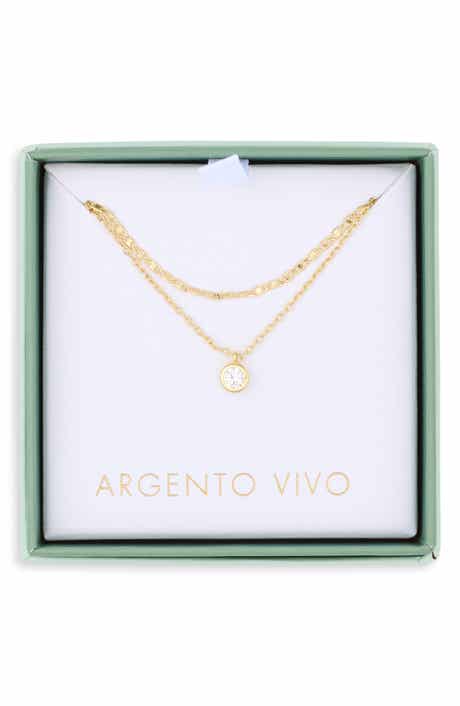 Bezel Cubic Zirconia Pre Layered Necklace