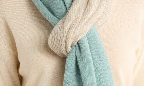 Portolano Colorblock Lambswool & Angora Blend Knit Scarf