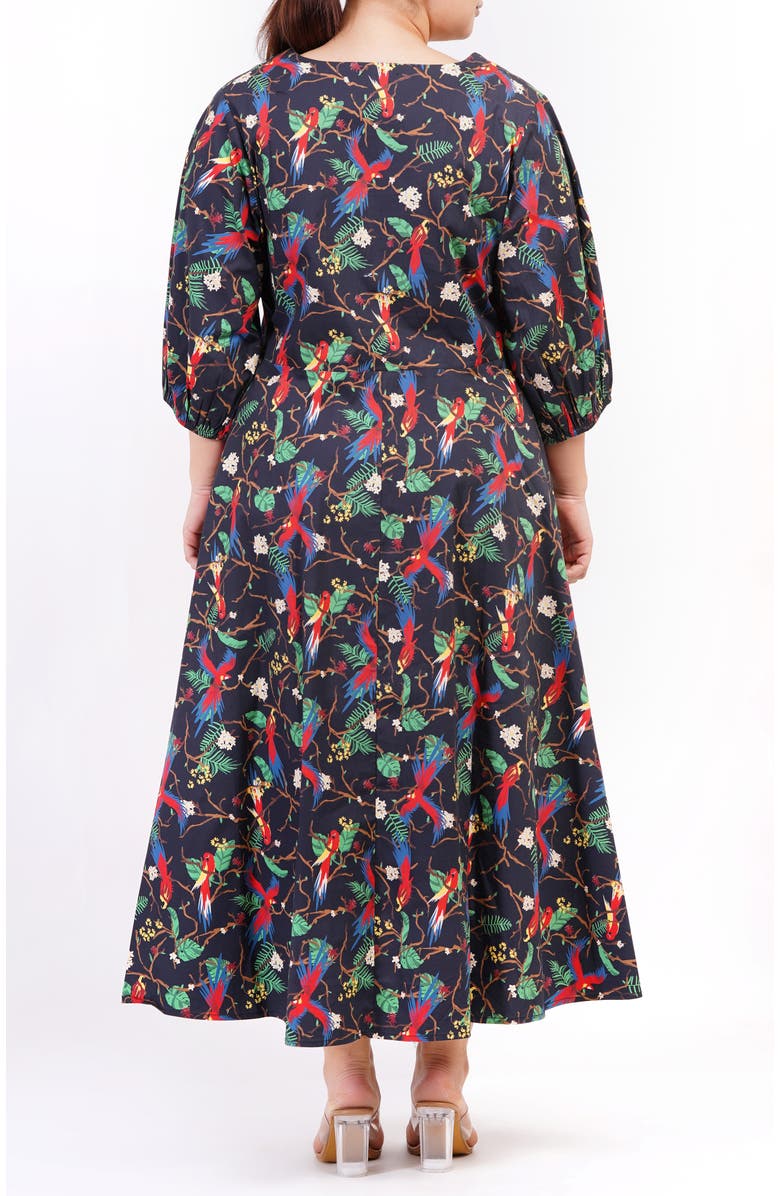 Leota Adriana Tie-Front Midi Dress, Alternate, color, Macaw