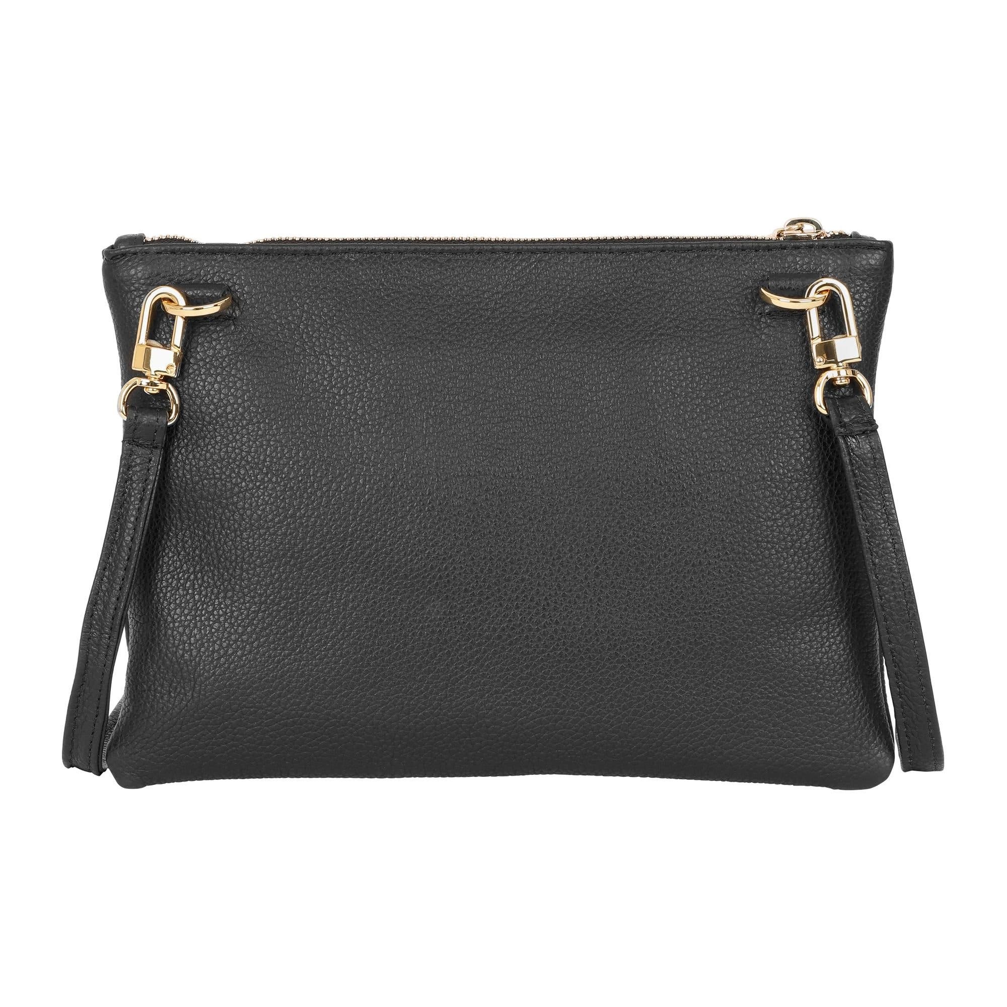 Crossbody Leather Pouch, Alternate, color, Black