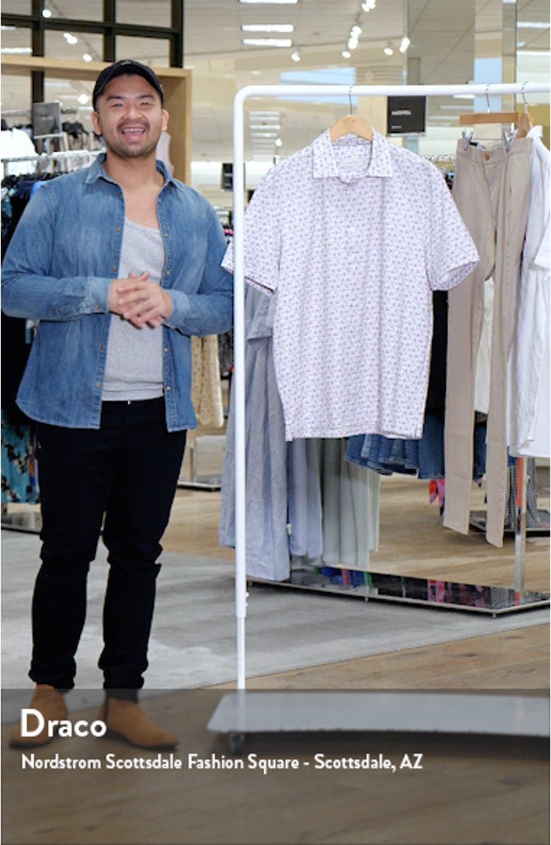 Milo OoohCotton<sup>®</sup> Birds of Paradise Print Short Sleeve Button-Up Shirt, sales video thumbnail