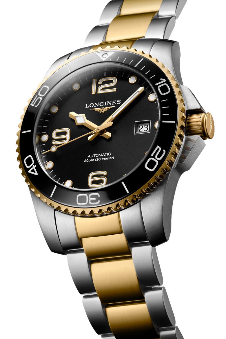 HydroConquest Automatic Bracelet Watch, 41mm, Alternate, color, BLACK