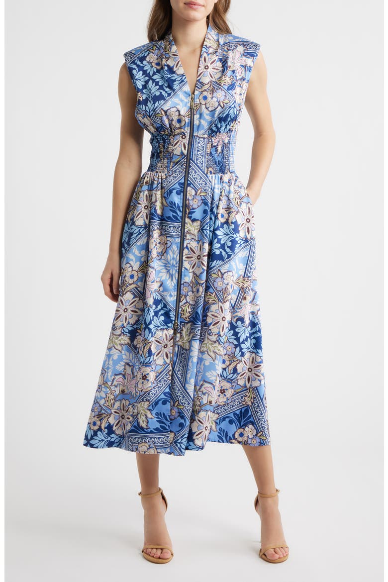 scarf tie flowy midi dress Satin Scarf Neck Sleeveless Midi Dress
