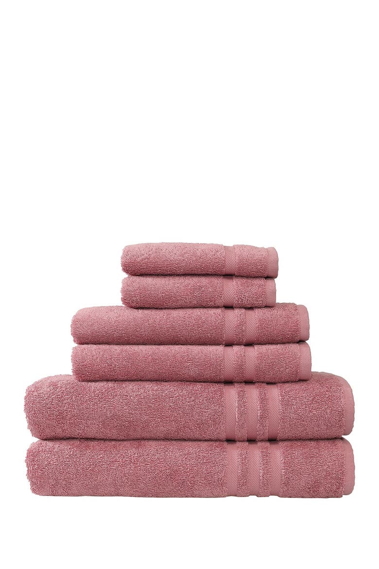 Denzi 6-Piece Towel Set - Tea Rose, Main, color, TEA ROSE