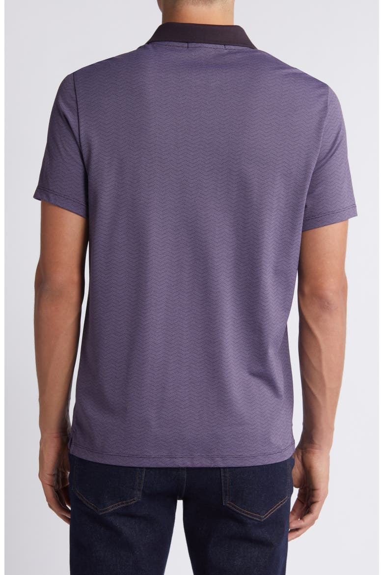 Woodhaven Chevron Johnny Collar Polo, Alternate, color, DEEP EGGPL