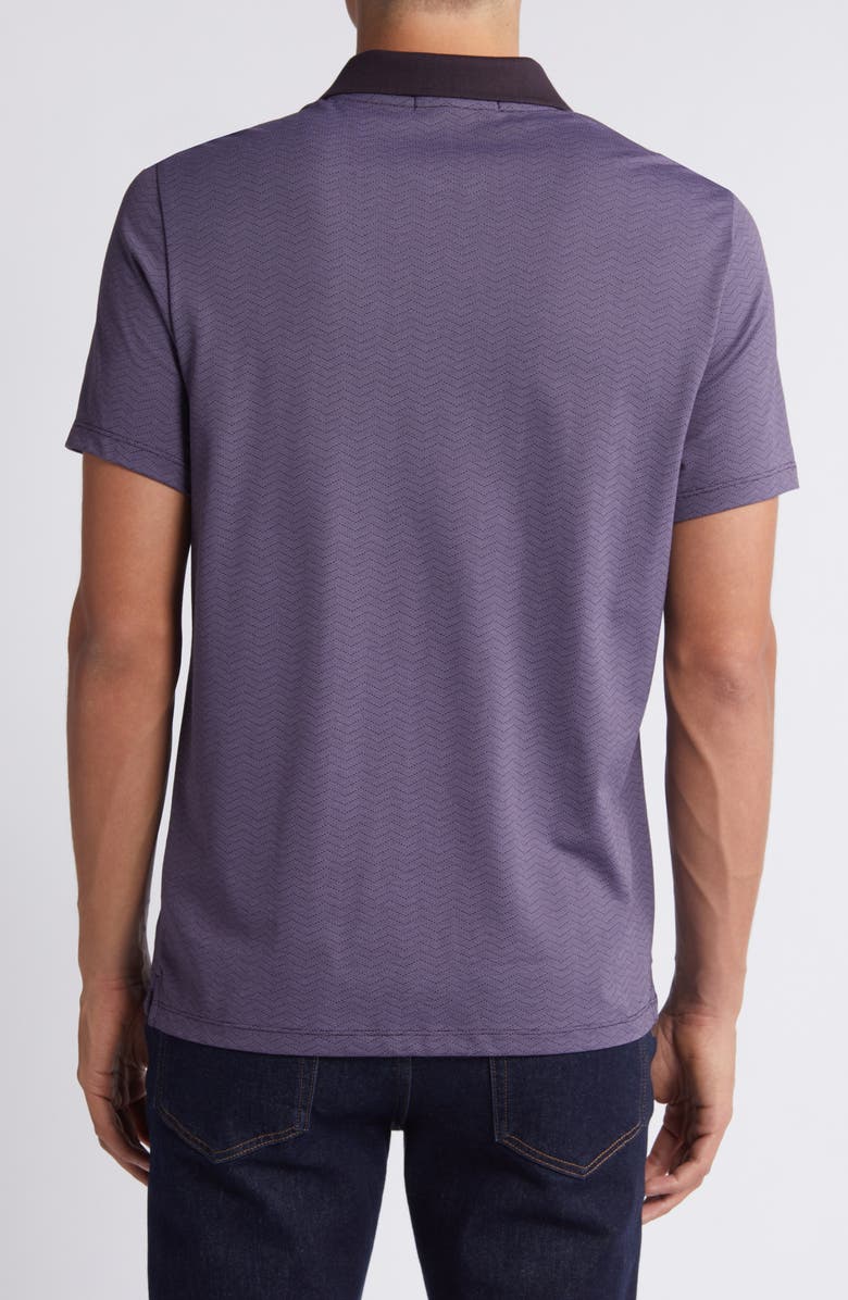 Robert Barakett Woodhaven Chevron Johnny Collar Polo, Alternate, color, Deep Eggpl