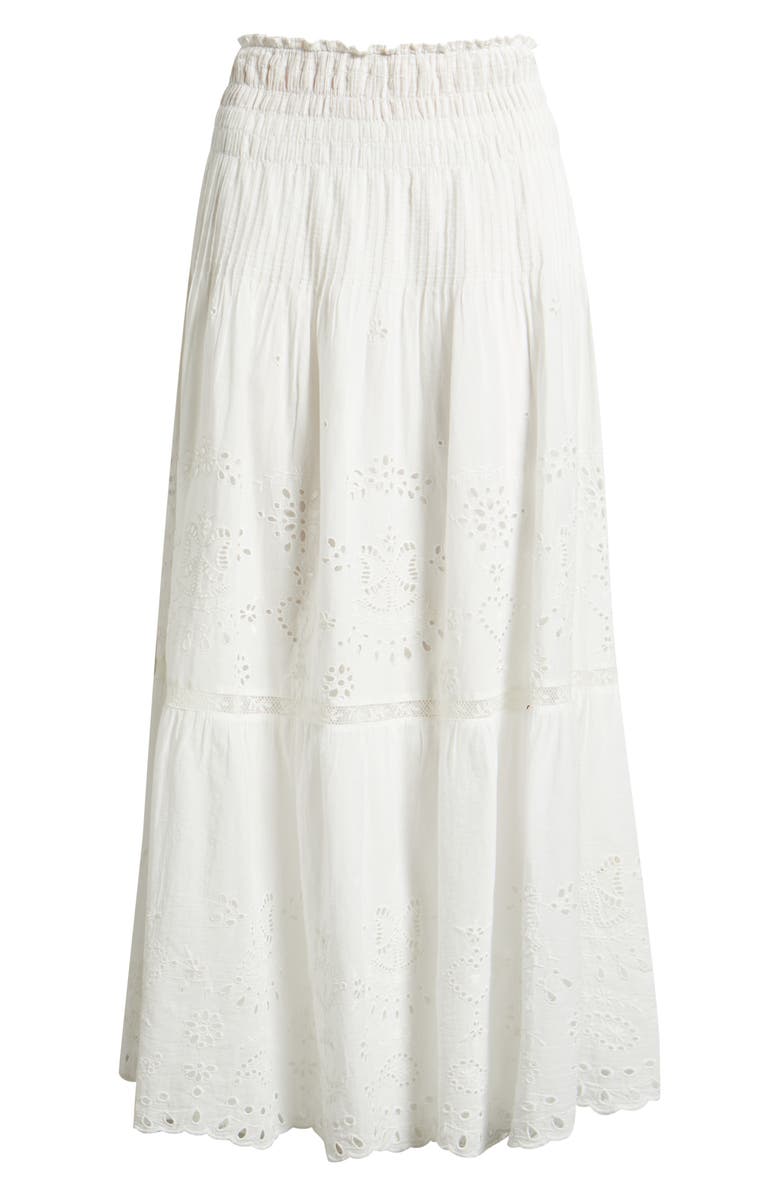 LoveShackFancy Mallow Eyelet Tiered Maxi Skirt, Alternate, color, 