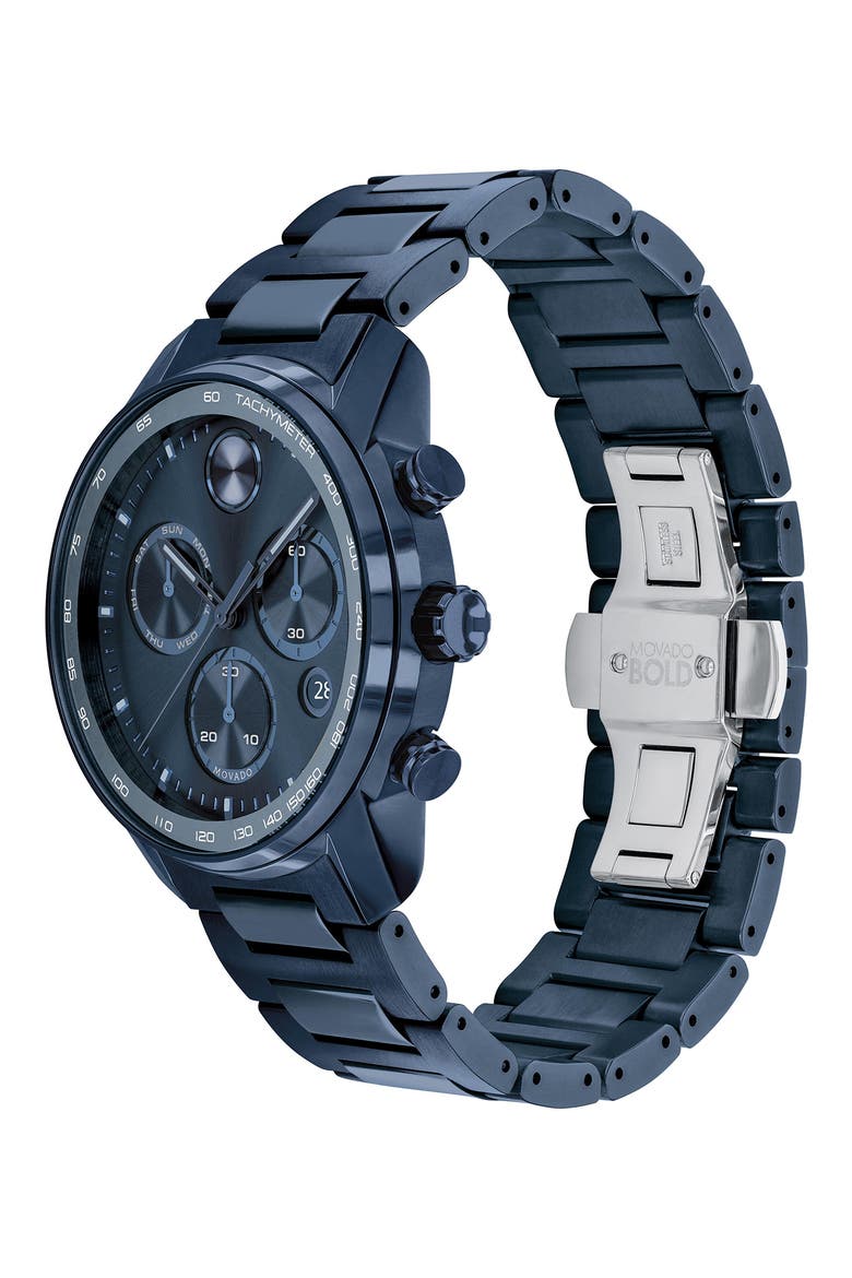 Bold Verso Chronograph Bracelet Watch, 44mm, Alternate, color, BLUE