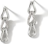 John Hardy Surf Pavé Diamond Link Drop Earrings