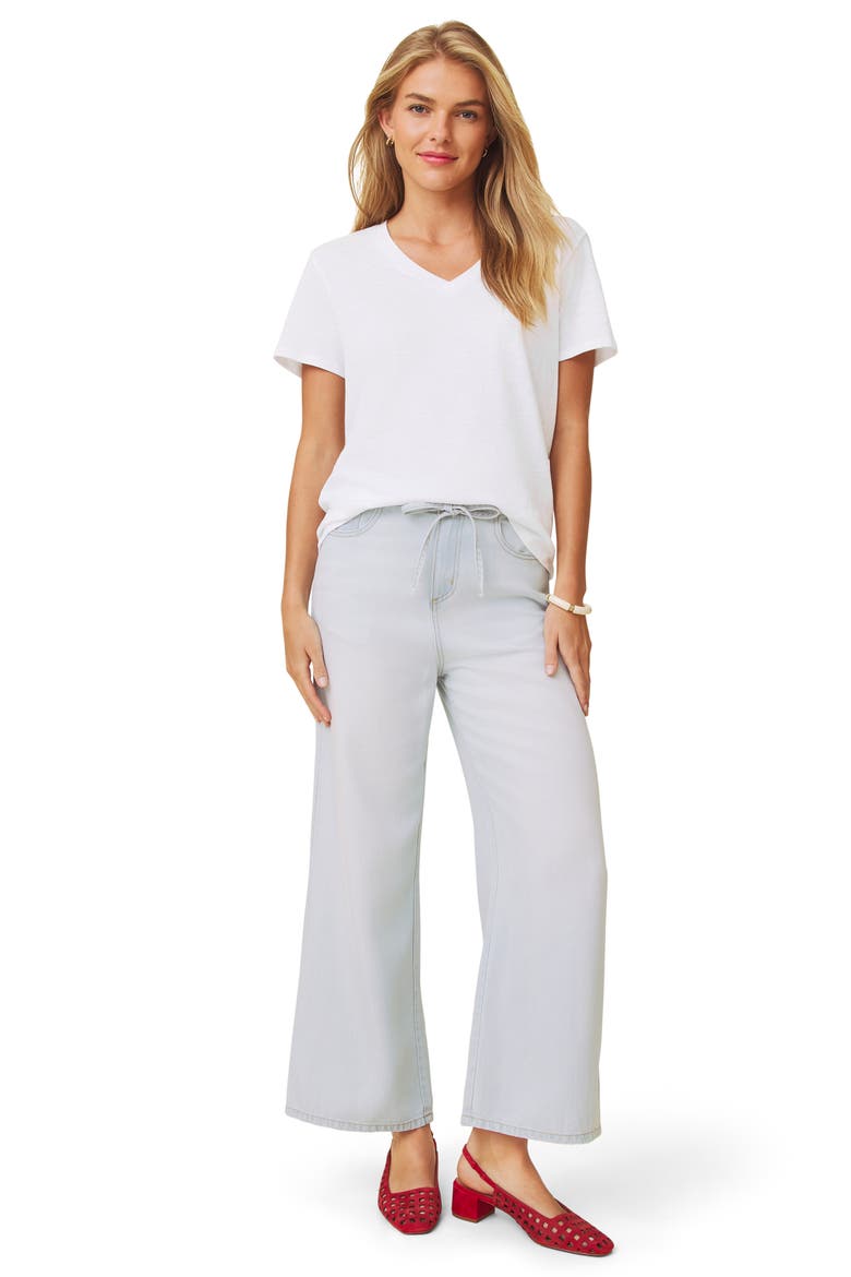 Louisa Boyfriend Fit V-Neck Cotton T-Shirt, Alternate, color, WHITE