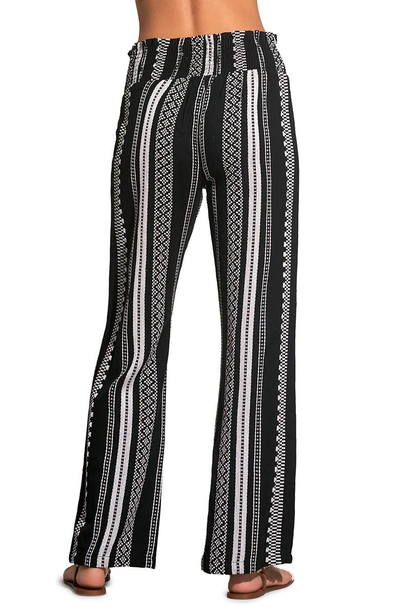 Elan Smocked Waist Stripe Cover-Up Pants, Alternate, color,