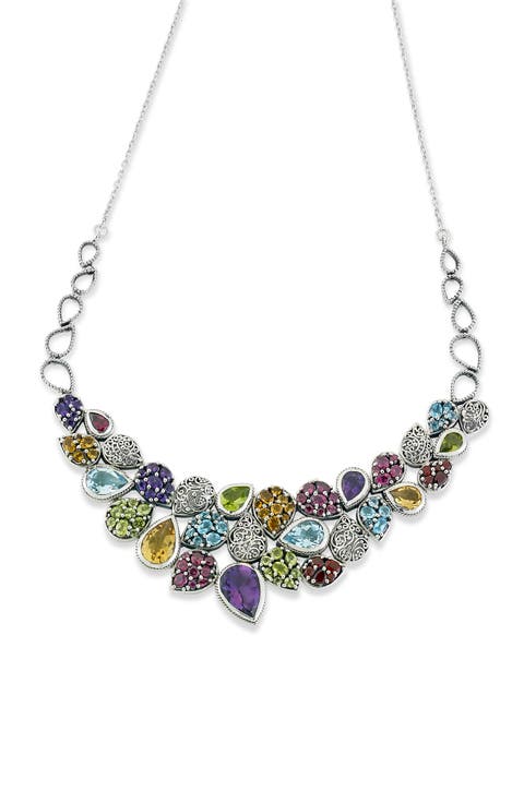 Multi Stone Bib Necklace