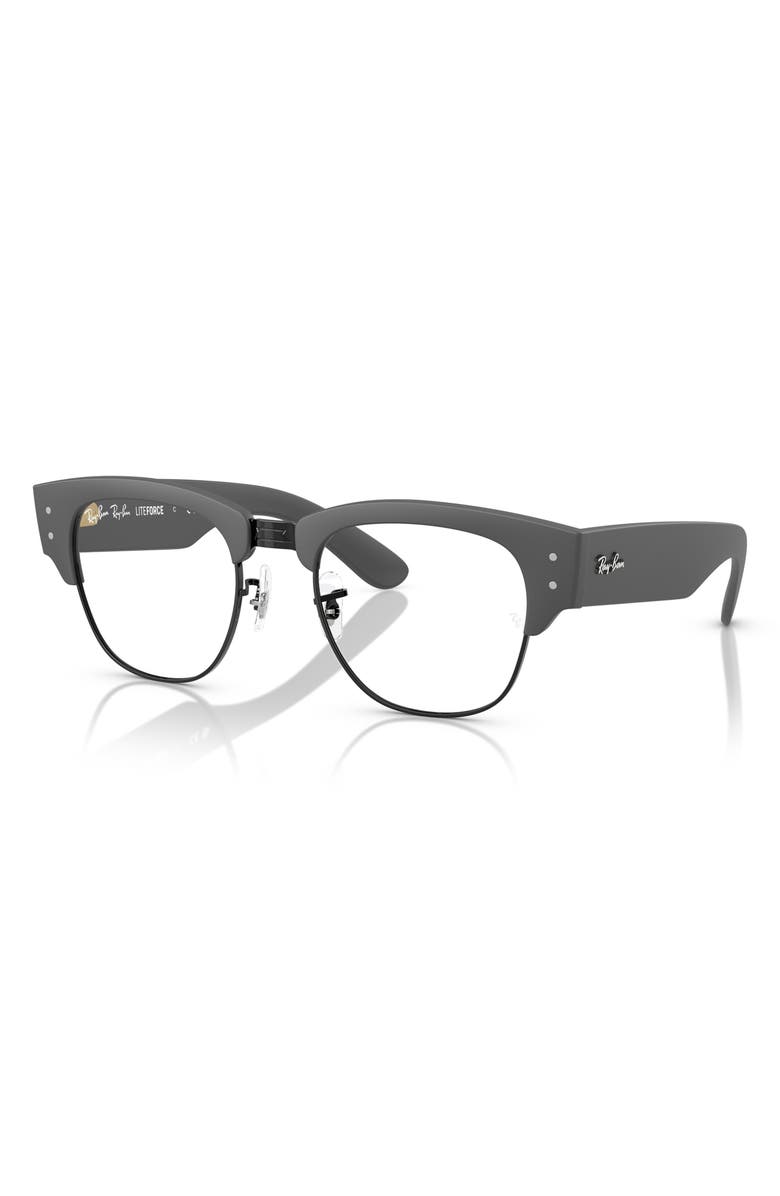 Ray-Ban Mega Clubmaster Liteforce 50mm Square Optical Glasses, Alternate, color, Black Grey