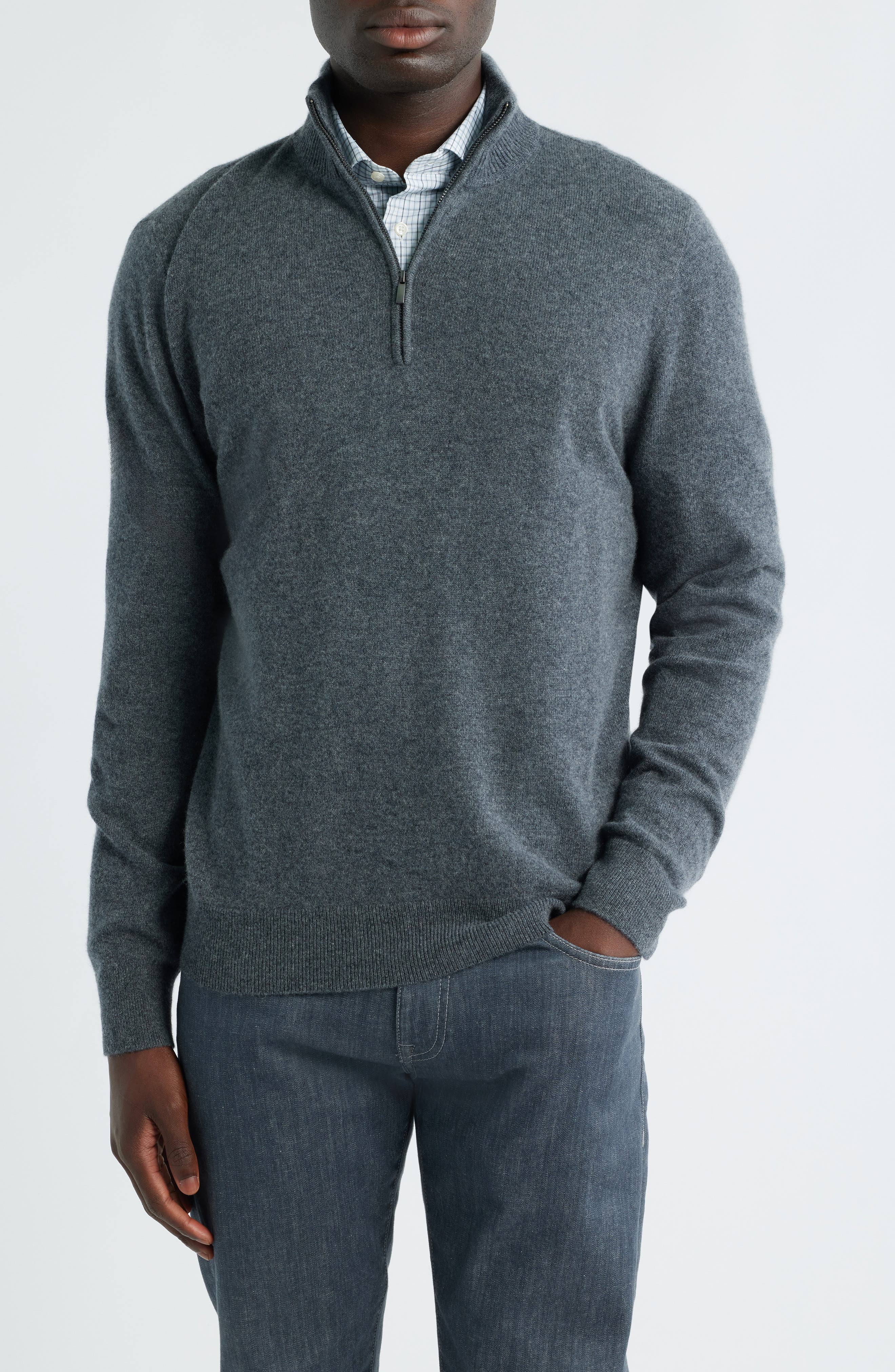 Nordstrom Quarter Zip Cashmere Sweater