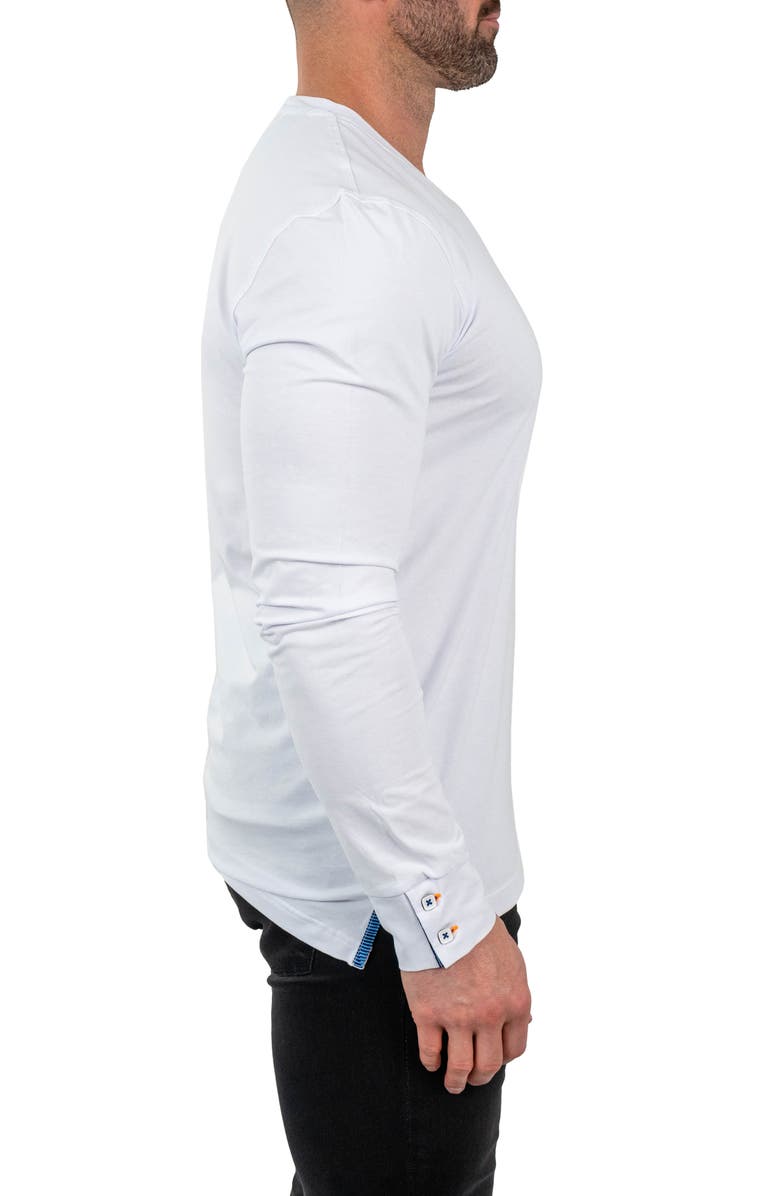 Maceoo Edison Solid V-Neck Cotton Sweater, Alternate, color, White