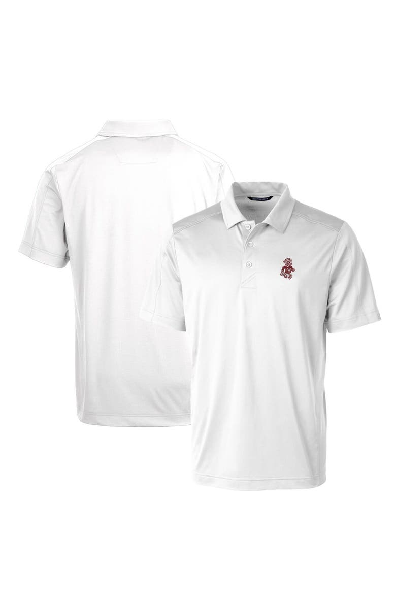 Cutter & Buck White Washington State Cougars Primary Team Logo Prospect Textured Stretch Polo, Main, color, White