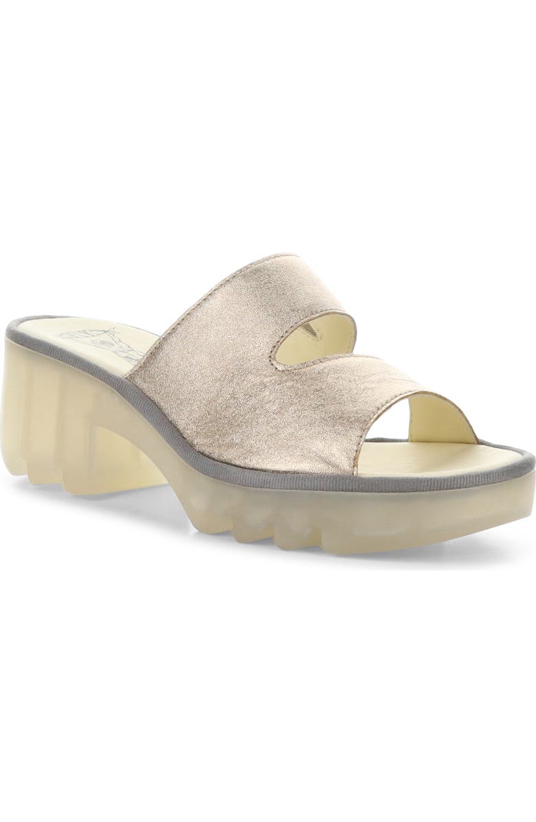 Fly London Tech Platform Sandal, Main, color, Sahara Laminato