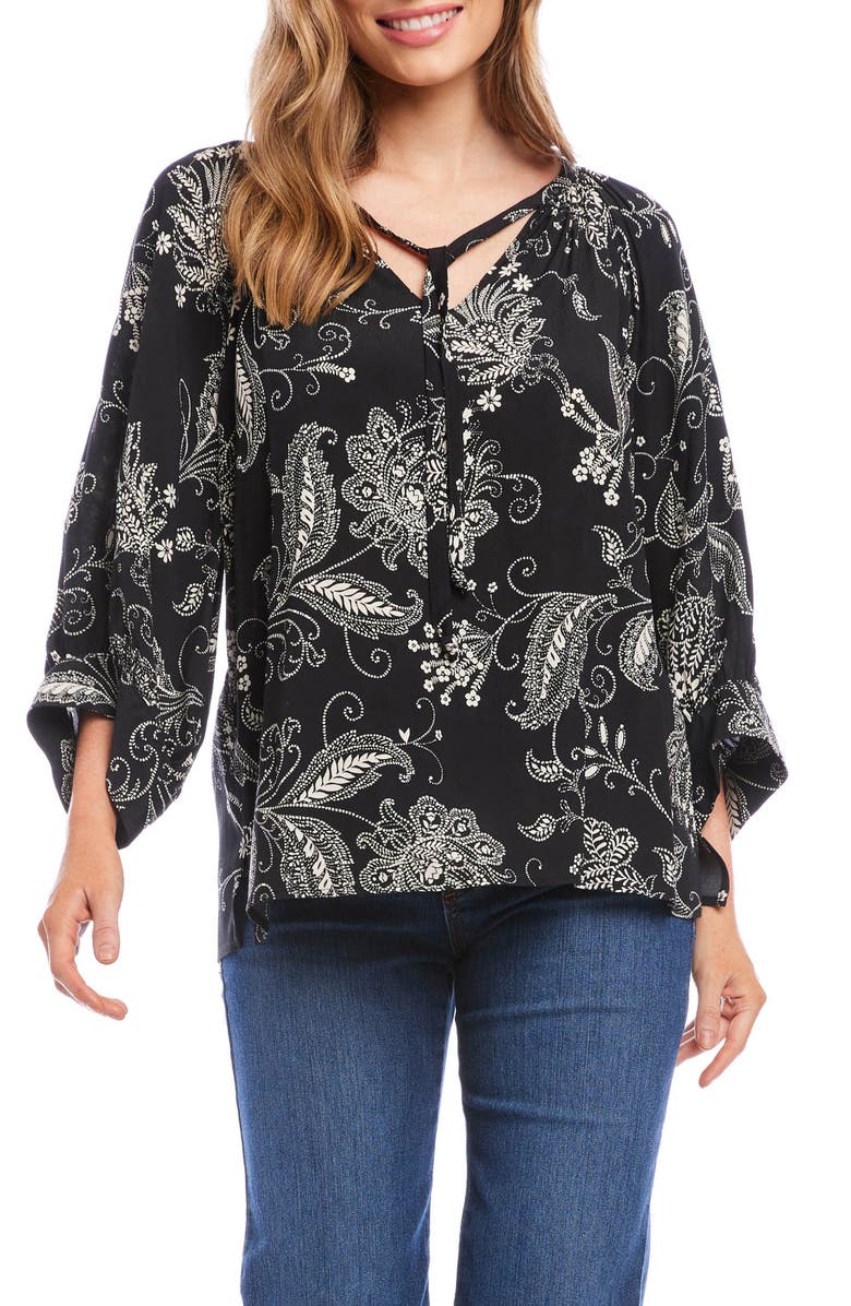 Karen Kane Floral Blouson Sleeve Top, Main, color, 
