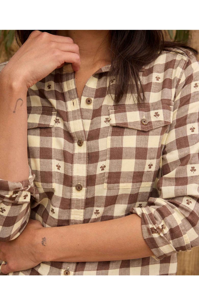 Toad & Co Re-Form Flannel Long Sleeve Shirt, Alternate, color, Chestnut Dobby