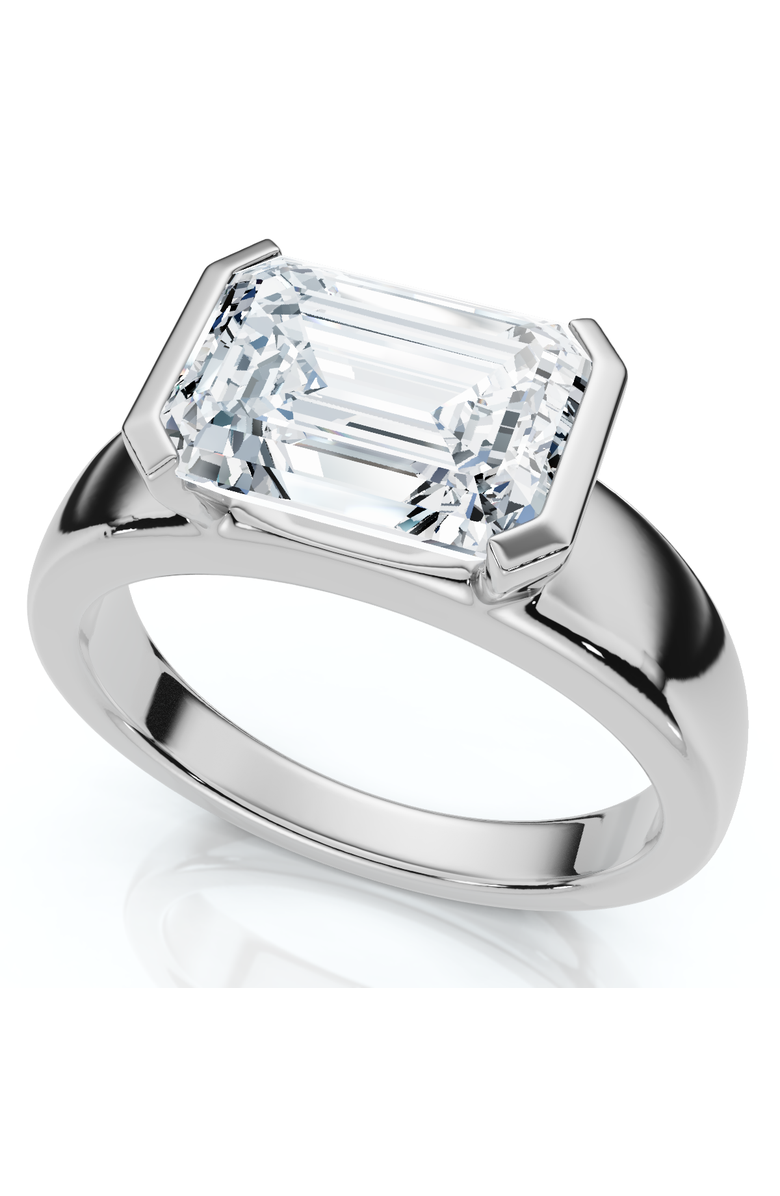 Bliss Diamond Certified 3Ct East West Emerald Diamond Engagement Ring 14k Gold or Pt Lab Grown, Alternate, color, 14K White Gold