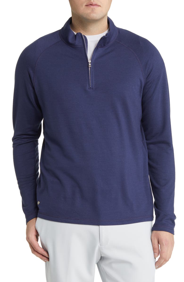 Peter Millar Crown Crafted Excursionist Flex Performance Merino Wool Blend Pullover, Main, color, 