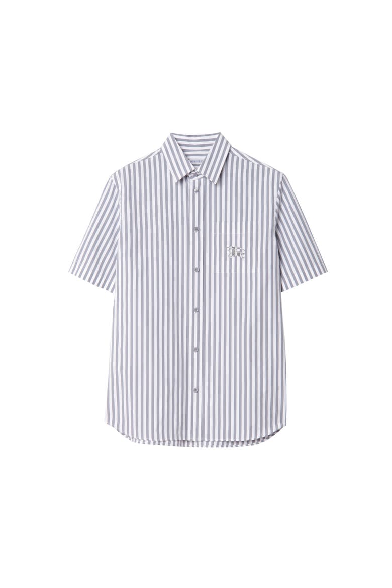 Striped Cotton Poplin Shirt, Alternate, color, Marble grey/white