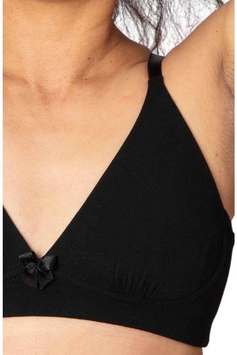 Molly Post-Surgery Pocketed Plunge Wireless T-Shirt Bra, Alternate, color, BLACK