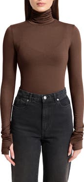 Marcella Eloise Sheer Turtleneck Top