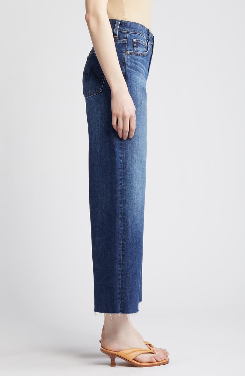 AG Saige Crop Raw Hem Wide Leg Jeans, Alternate, color,