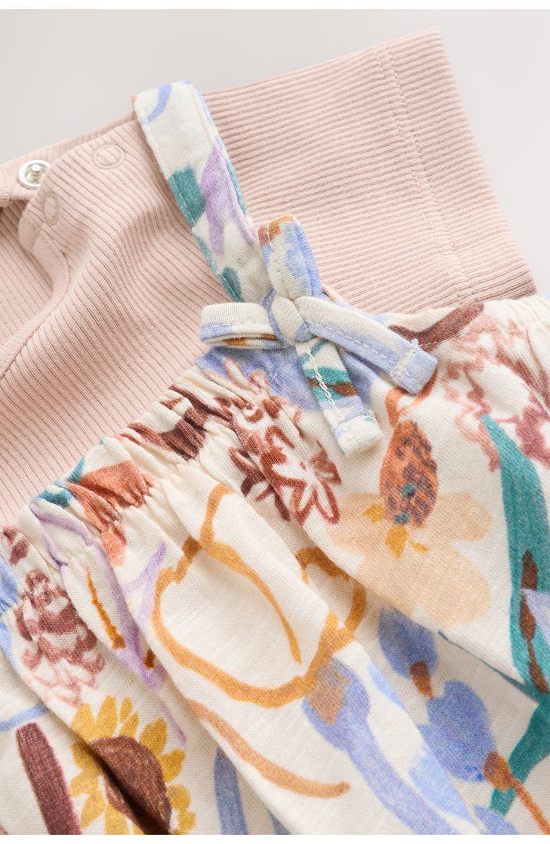 NEXT Floral Frill T-Shirt & Romper Set, Alternate, color, Purple