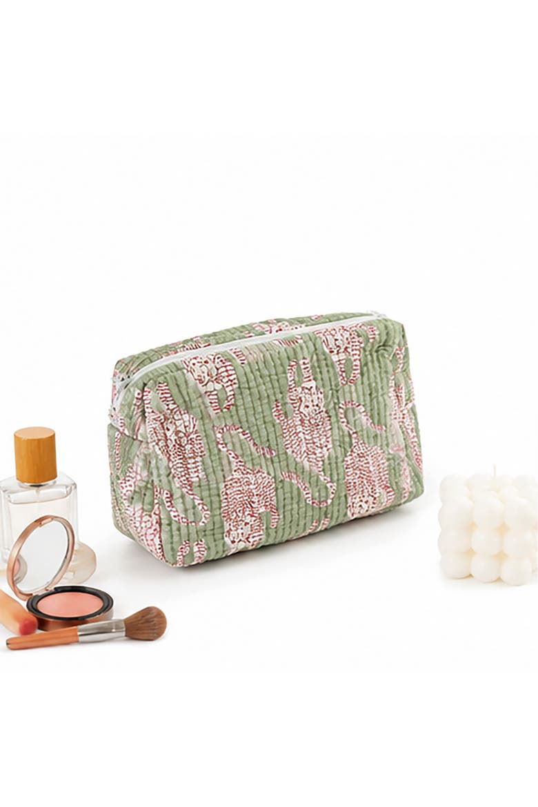 Cats in Cosmetic Pouch, Alternate, color, Pink