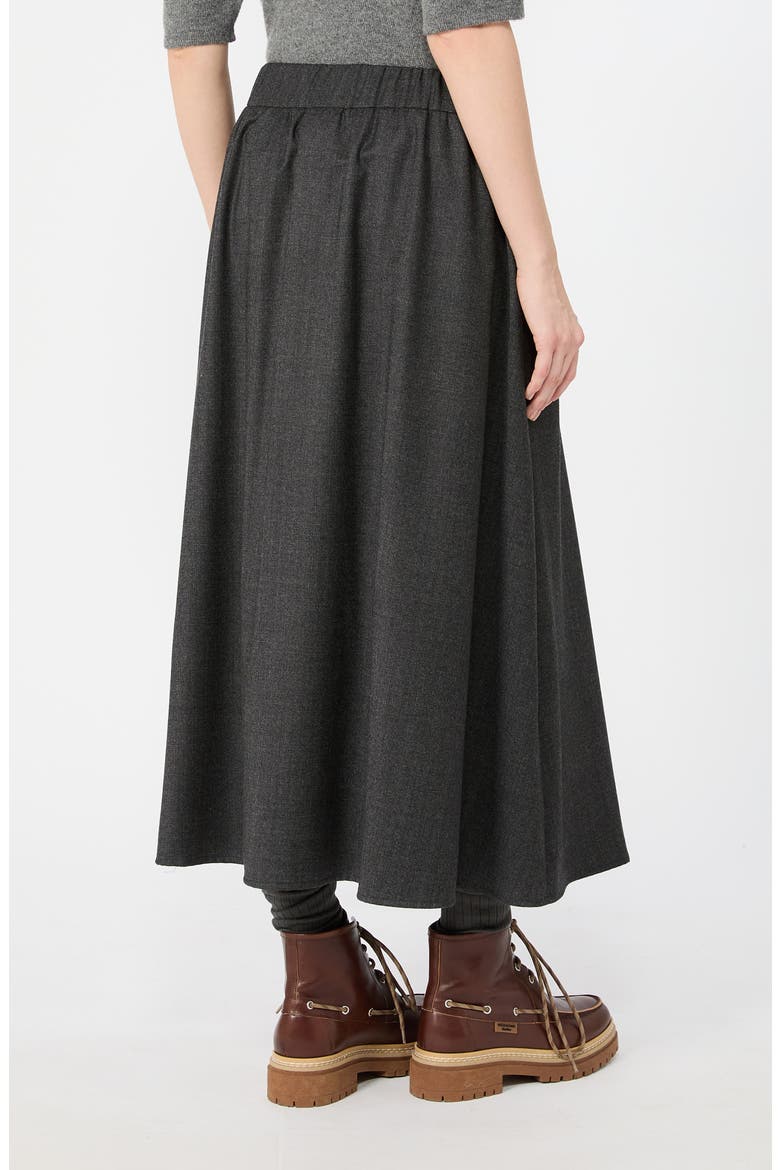 Stretch Wool Midi Skirt, Alternate, color, DARK GREY